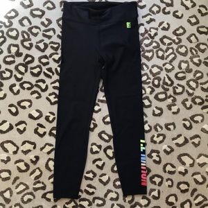 PE Nation Black legging with Neon logo